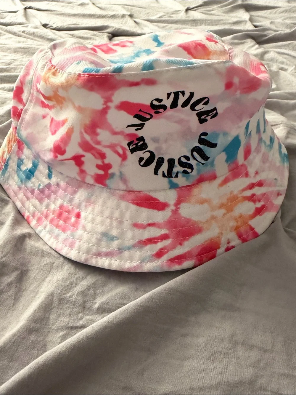 Justice Tie-Dye Bucket Hat in Pink, Blue & Orange
